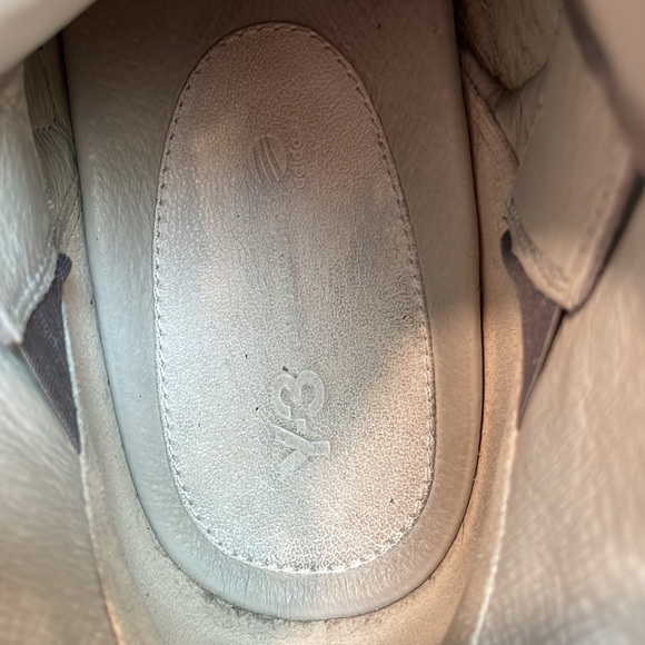 Y-3 Yohji Yamamoto Adidas Leather Wedge Sneaker US 8.5 Fur Trim Gray GUC - Picture 11 of 14